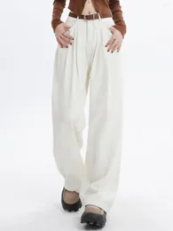 Women's Jeans Baggy Wide Leg Women Casual White High Waist Full Length Denim Pants Streetwear 2024