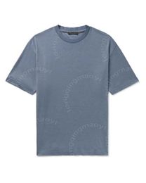 Designer Men T Shirt Loro Piano Men's Blue Philion Cashmere And Silk-blend T-shirt Short Sleeves Tops Summer Tshirts