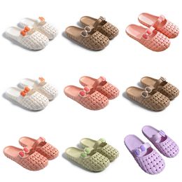 Summer new product slippers designer for women shoes green white pink orange Baotou Flat Bottom Bow slipper sandals fashion-016 womens flat slides GAI shoes XJ