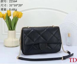 Designer bag 2024 fashion Women Messenger handbag top quality Leather Gold/Sliver Chain Slant Shoulder tote bag Purses Fashion designer wallet cc2216 01#