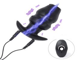 Electric Shock Silicone Hollow Anal Plug For Women Man Masturbator Enema Butt Plug Anal Toys2022181
