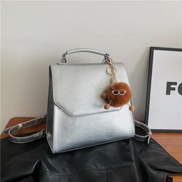 School Bags Vintage Womens Quality Pu Leather Backpack Small Korean Style Girl Fashion Designer Female Square Shopper Bag