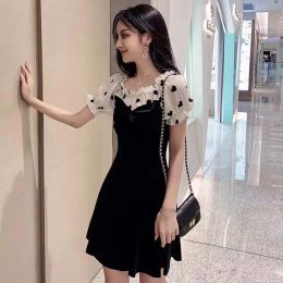 Dress Female Dresses 2023 Short Women's Dress Backless Clothing Mini Open Back Birthday Graduation Sale Vintage X Onepiece Loose Xl G