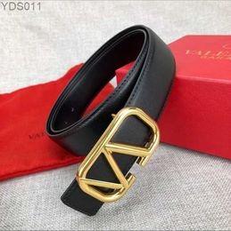 Belts Belts V Smooth jeans Luxury Designer Women buckle Fashion Plaid Print Golden belt size 100-125CM888 240305