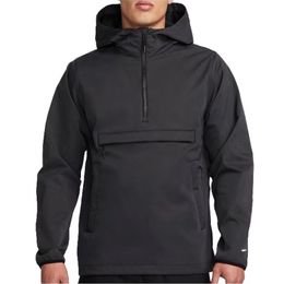 Men's Outdoor Sports Jacket Windproof Waterproof Half Zip Pullover Hooded Mountain Wear Jackets