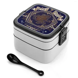 Dinnerware Wizarding Frog-Magic-Witch Double Layer Bento Box Portable Lunch For Kids School Wizard Magic Sweet Shop Candy Chocolate