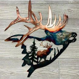 Wall Stickers Sticker Home Decor Strange Elk Shoulder Metal Decoration Artist's Room 2024