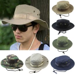 New Bucket Hats Outdoor Jungle Military Camouflage Bob Camo Bonnie Hat Fishing Camping Barbecue Cotton Mountain Climbing Hat Q0811262A