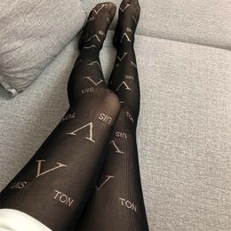 Women Silk Stockings Designer Jumpsuit Mesh Pants Sexy Netherstock Fashion Pantyhose L Brand Long Stocking 2 Styles Mesh Socks With Box