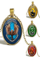 Pendant Necklaces Whole8 Styles Slytherin Crest Necklace Jewellery Glass Cabochon Gift Y0026533601
