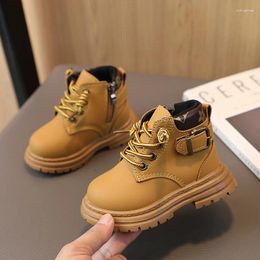 Boots Kids Vintage 2024 Autumn Children's Fashion Non-slip Soft Rubber Outsole Ankle Boys Girls Toddler Casual Shoes