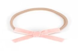 Nylon Headband with Velvet Ribbon Bows Handmade Mini Bow Hair Band for Infants Newbron Hair Accessory 180pcslot6003685