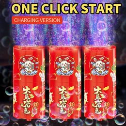 Fireworks bubble machine on the ground Automatic water supply electronic automatic landing Spring Festival gift Year toys 240301