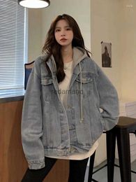 Women's Jackets Womens Jackets Denim Jacket Cowboy Spring Autumn Coat Harajuku Fashion Cargo Jeans Outerwear 240305