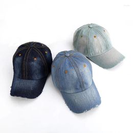 Ball Caps Unisex Solid Denim Men Women Baseball Cap Blank Washed Jean Hat Retro Casquette Snapback Hats Adjustable