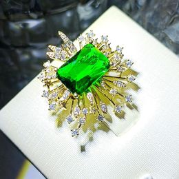 Brooches Splendid Sunburst Stylish Green Stone Art Deco Brooch Pin Statement Jewellery