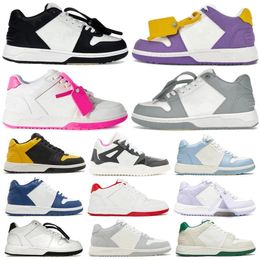 Designer Offes Scarpe bianche Uomo Donna Scarpe casual di alta qualità Fuori dall'ufficio Sneakers basse Nero Bianco Rosa Pelle Azzurro Scarpe da ginnastica in vernice Runner Sneaker 36-45