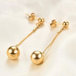 Dangle Earrings Wholesale Fashion Woman Girl Wedding Birthday Gift Round Ball Titanium Stainles Steel Drop