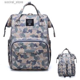 Diaper Bags LEQUEEN Fashionable Camouflage Colour Diaper Bag for Mommies Large Capacity Well-Organized Space Maternity Backpack for StrollersL240305