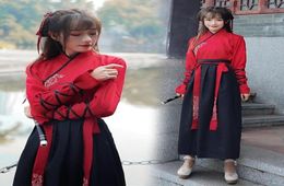 Men Women Chinese Traditional Hanfu Embroidery Festival Stage Performance Folk Dance Clothes Tang Dynasty Ancient Costumes Ethnic 1477213