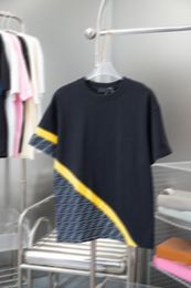 T-shirt da uomo di lusso a maniche corte in puro cotone girocollo allentato di lusso della corrente di marea, cappotto di alta qualità