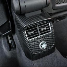 Car Rear Air Condition Outlet Frame Decoration 2pcs Carbon Fibre Type For A3 8V 2014-18 ABS Anti-kick Cover Decals6543248