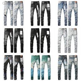 Herrenjeans Lila Herren Designer Schwarze Hose Denimhose Mode Lässig Streetwear Feine Verarbeitung Mittlere Taille Schlanke Hose mit geradem Bein Herrenkleidung 240305