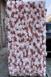 3D Artificial Flower Wall With Fabric DIY Wedding Background New Hydrangeas Bicuculline Peony Lawn Pillar Fake Flower Plate Road L3093778