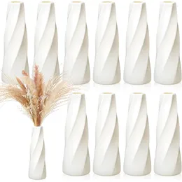 Vases Composite Plastic Flower Bulk White Small Tall Conic Floral For Centerpieces Unbreakable Bud Vase Wedding Party