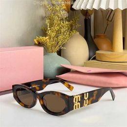 miui Fashion sunglasses designer oval frame luxury womens anti-radiation UV400 personality mens retro glasses plate high grade value 1UZ6