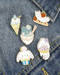 Cute Cartoon Animal Cat Enamel Brooches Pin for Women Girl Fashion Jewelry Accessories Metal Vintage Brooches Pins Badge Whole3552398