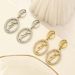 Gold Plated 2024 Designer Earrings Design for Women Stainless Steel no Fade Diamond earring High Quality Jewellery 18K Gold Summer Love Wedding Travel Earrings