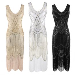 Dress Women's 1920s Vintage Sequin Full Fringed Deco Inspired Flapper Dress Roaring 20s Great Gatsby Fall Cloths Dress Vestidos