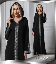 Adogirl 2019 New Side Slits Hooded Dubai Muslim Abaya Maxi Dress Autumn Long Sleeve Islamic Women Kaftan Plus Size Moroccan Robe J9111525