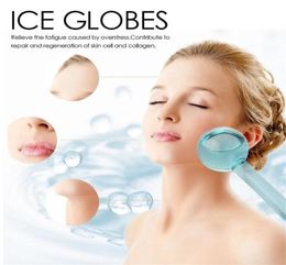 2pcspack Facial Massage Globes Ice Ball Energy Beauty Crystal Glass Cooling Ice Globes Water Wave For Face Wrinkle Remover Skin C7837179