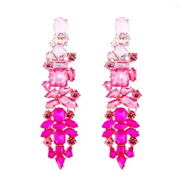 Dangle Earrings 2024 Personality Design Luxury Shiny Long Crystal Rhinestone For Women Exaggerated Statement Jewellery Accessories