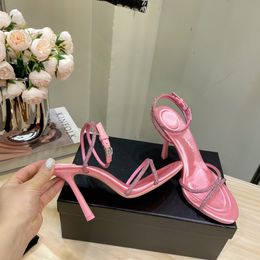 2024 Designer new diamond sandals series new long leg women's sandals ~ sexy high-end, diamond chain foot delicate feeling full, goddess must ~ size 35-40