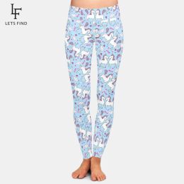 Leggings LETSFIND 2021 Fashion Sweet Unicorn Digital Print Workout Elastic Leggings New High Waist Women Fitness Leggings