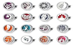 Whole 500 different DESIGNS 30mm Stainless Steel Car Diffuser Locket removable clip Essential Oil Car Perfume Lockets with pad5637865