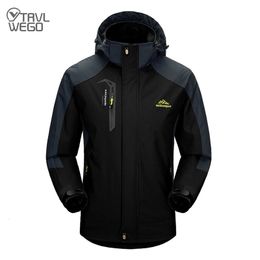 TRVLWEGO Camping Hiking Jacket Men Autumn Outdoor Sports Coats Climbing Trekking Windbreaker Travel Waterproof Jackets Black 240301