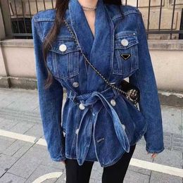 Women's Jackets denim designer fashion girl short street fitting with button sexy clothing S-XL CC 240305