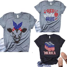 Women Casual Printed Shirt American Flag Independence National Day USA 4th July Star Stripe Letter Printing Plus Size Women Tees1549861