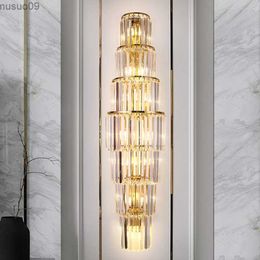 Wall Lamp Crystal Wall Lamp For Hotel Lobby Club Hall Luxury Villa Living Room Bedroom Duplex Office Banquet LED Home Light Fixtures