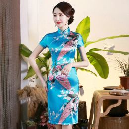 Dress Fashion Women's Mini Cheongsam New Arrival Chinese Style Summer Short Qipao Dress Vestido Size S M L XL XXL XXXL