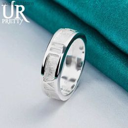 Band Rings 925 Sterling Silver Jewellery 7-10# Charm Matte Rings for Woman Men Party Engagement Wedding Fashion Gifts L240305