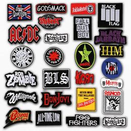 Band Rock Music Embroidered Accessories Patch Applique Cute Patches Fabric Badge Garment DIY Apparel Badges290A