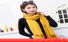 Designer Solid Colour Joker Imitate Cashmere Men And Women Winter Thickening Keep Warm Shawl Tassels Annual Meeting Red Scarf2166512