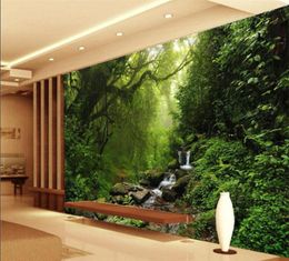 po 3D wallpaper Custom natural sunlight green eye forest landscape wallpaper for wall 3D bedroom for living room background248p8807116