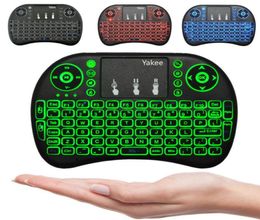 I8 Fly Air Mouse 24G Colourful Backlit Backlight Wireless Touchpad Keyboard For PC Pad Android TV Box MXQ PRO X96 Mini6094220