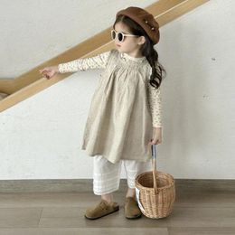 Girl Dresses 2024 Girls Dress Fashion Spring Cotton Linen 2-8 Years PP731